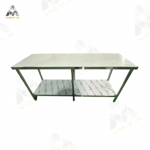 Bàn inox ra đồ bếp nhà hàng có giá phẳng 01