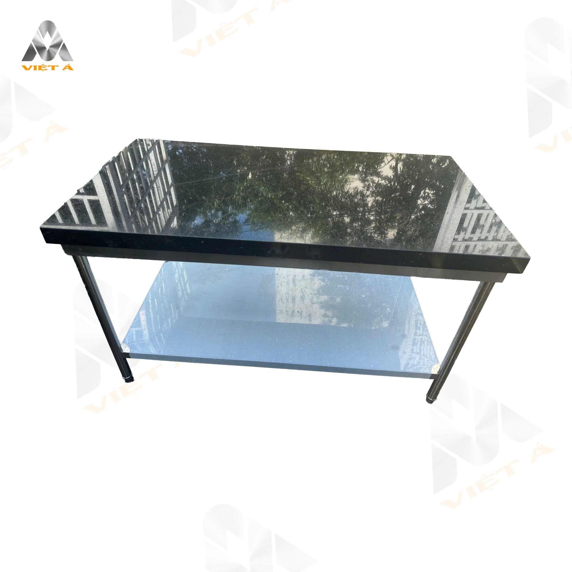 Bàn sơ chế mặt đá 01 Bàn sơ chế mặt đá chân inox