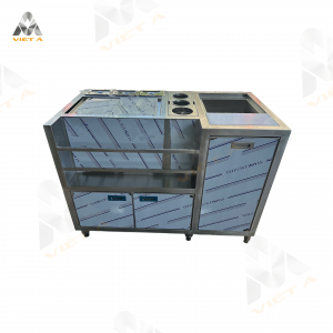 Quầy trà sữa di động Việt Á inox cao cấp