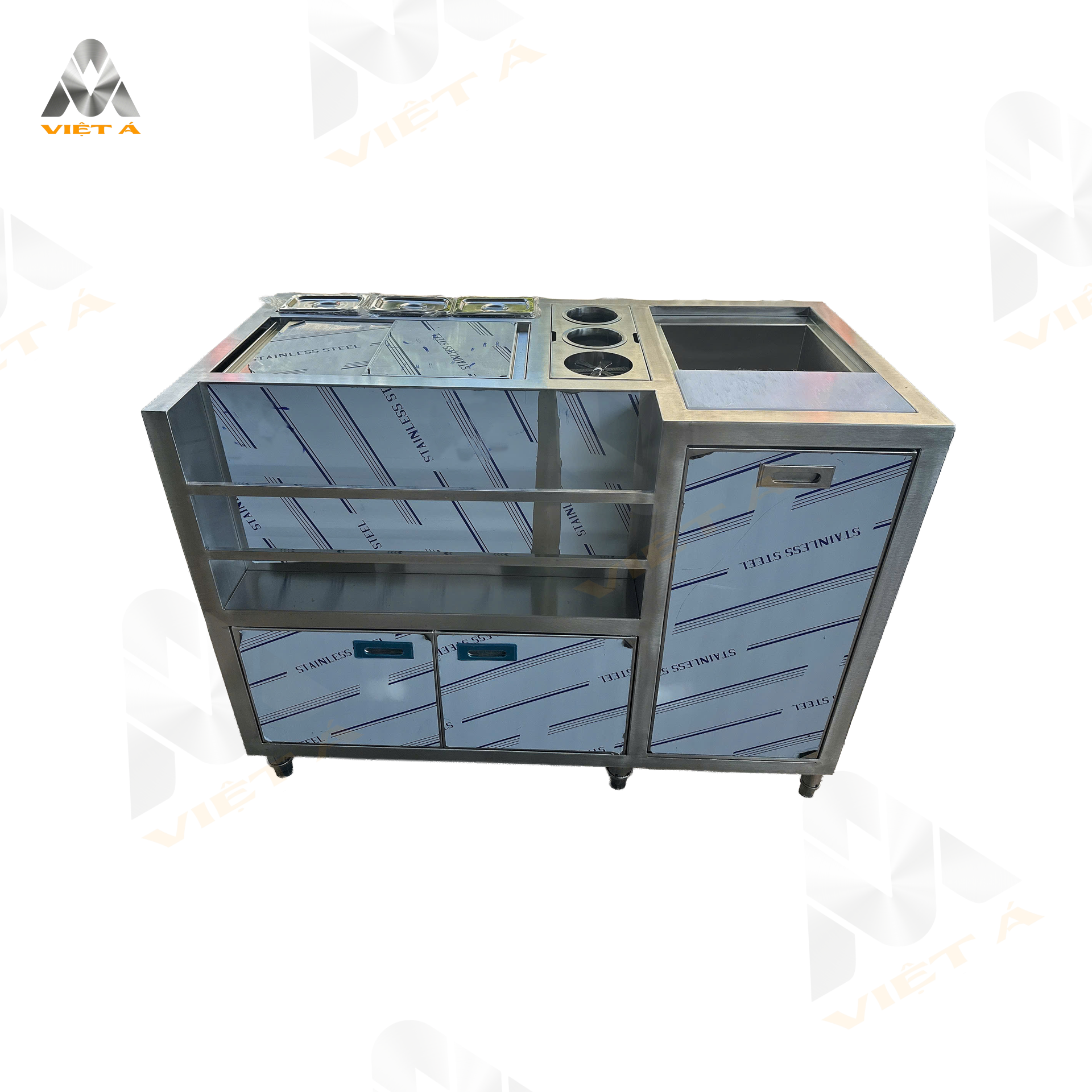 Quầy trà sữa di động Quầy trà sữa di động Việt Á inox cao cấp