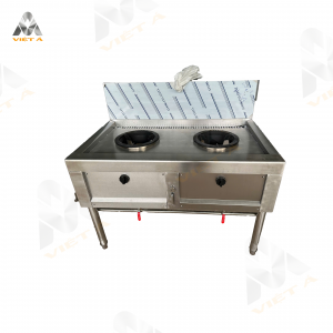 Bếp á inox 2 họng lửa có vòi nước inox cao cấp