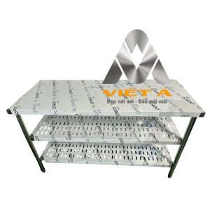 Bàn ra đồ inox có 2 giá nan